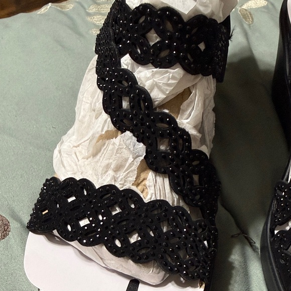 NWT Skechers Cali Luxe Foam Rumble On-Sassier Dayz Black Women's Wedge Sandals - Picture 6 of 9